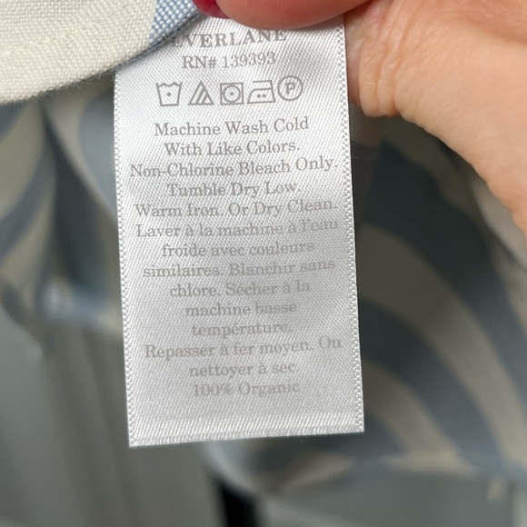 EVERLANE The Boxy Oxford Blue/White Stripe L, XL NWT - Picture 10 of 11